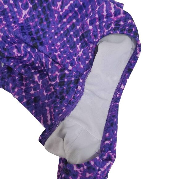 Speedo | Ultraback Criss-Cross Strap Purple Snakeskin Pattern One Piece Swimsuit - Picture 7 of 10